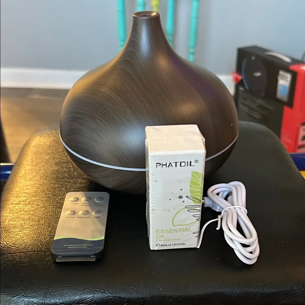 PhatOil Essential Oil with Brown Diffuser with Remote Timer